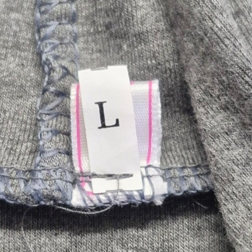 Gerui Si women's gray cowl neck hoodie LG Wolf Logo Thumb Holes Pullover - Picture 5 of 14